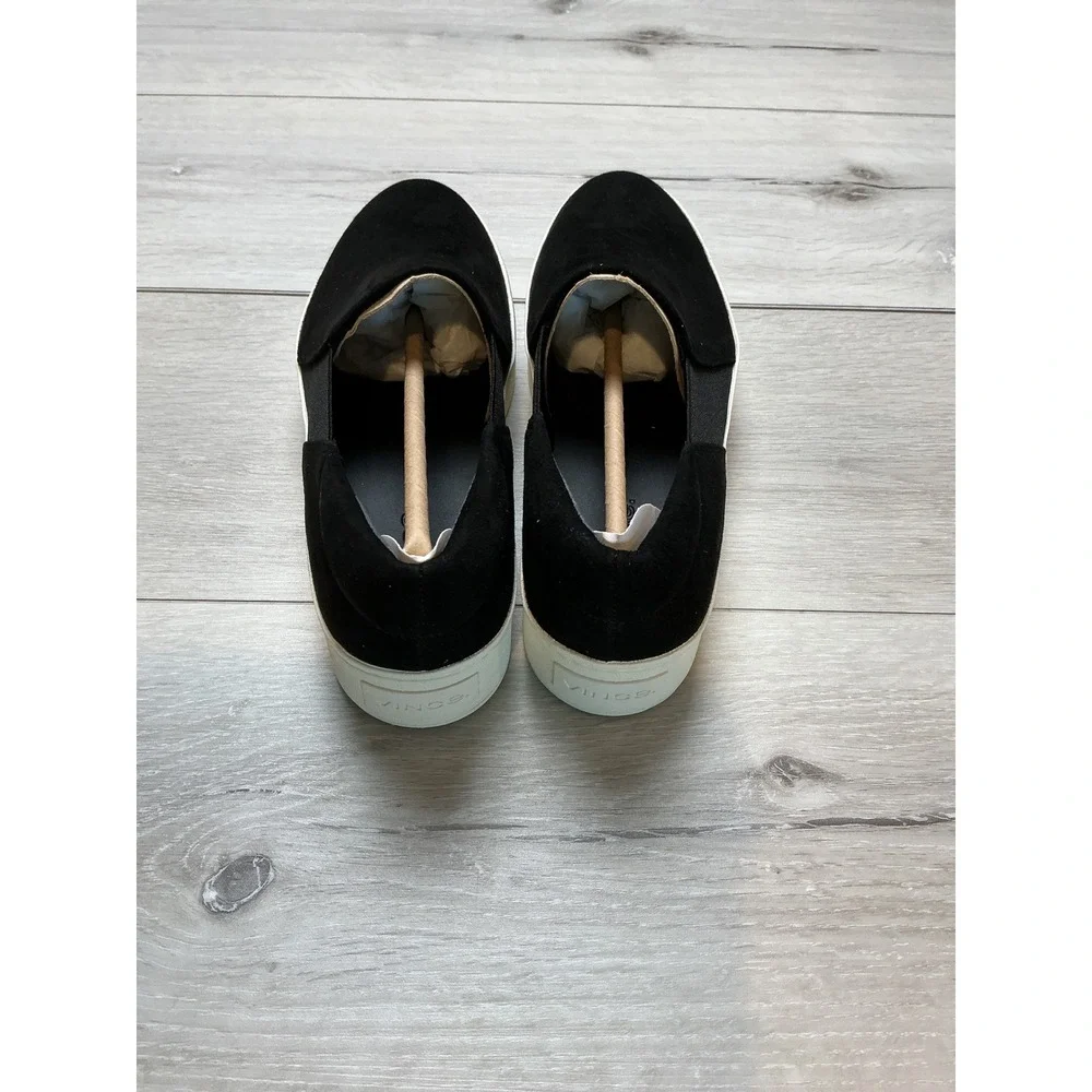 Vince Warren Black Suede Platform Slip On‎ Sneakers 7.5 New With Tags/Box